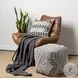 Brinket Cream Polyester Square Pouf