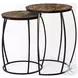Clapp Brown Wood And Black Iron Nesting Table Set of 2