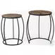 Clapp Brown Wood And Black Iron Nesting Table Set of 2