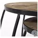 Clapp Brown Wood And Black Iron Nesting Table Set of 2