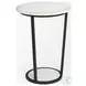 Bombola White Marble And Black Metal Large Accent Table