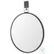Grimm Gray Round Wall Mirror with Decorative Hook