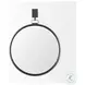 Grimm Gray Round Wall Mirror with Decorative Hook