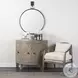 Grimm Gray Round Wall Mirror with Decorative Hook