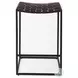 Clarissa Dark Brown Woven Leather Counter Height Stool