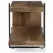 Maddox Brown Solid Wood And Black Metal U Shaped Side Table