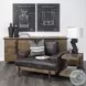 Maddox Brown Solid Wood And Black Metal U Shaped Side Table