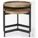 Marquisa Light Brown Wood And Black Metal Side Table Set Of 2