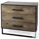 Alvin Brown And Black Metal 3 Drawer Accent Cabinet
