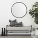 Piper Black Small Round Wall Mirror
