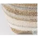 Aahana White Striped Hemp And Cotton Pouf