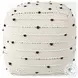 Amaira White patterned Wool and Cotton Pouf