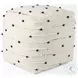 Amaira White patterned Wool and Cotton Pouf
