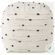 Amaira White patterned Wool and Cotton Pouf