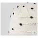 Amaira White patterned Wool and Cotton Pouf