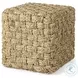 Adele Medium Brown Seagrass Woven Square Pouf