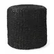 Dina Black Performance Fabric Round Pouf