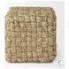Adele Medium Brown Seagrass Woven Square Pouf