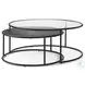 Arlo Dark Brown Wood And Black Metal Occasional Table Set Of 2