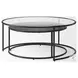 Arlo Dark Brown Wood And Black Metal Occasional Table Set Of 2