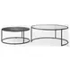 Arlo Dark Brown Wood And Black Metal Occasional Table Set Of 2
