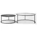 Arlo Dark Brown Wood And Black Metal Occasional Table Set Of 2