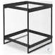 Trey Glass And Black Metal Square Accent Table