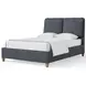 Pure Maple Syrup and Navy Tweed Performance Fabric Queen Upholstered Panel Bed