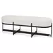 Amelia Cream Boucle And Black Metal Bench