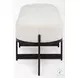 Amelia Cream Boucle And Black Metal Bench