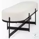 Amelia Cream Boucle And Black Metal Bench