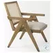 Donna Beige And Light Brown Wood Cane Back Accent Chair