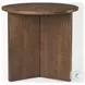 Enzo Medium Brown Fluted Wood Foyer Round Accent Table
