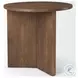 Enzo Medium Brown Fluted Wood Foyer Round Accent Table