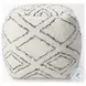 Tapir Beige Cotton Argyle Pattern Square Pouf