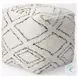 Tapir Beige Cotton Argyle Pattern Square Pouf