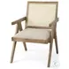 Donna Beige And Light Brown Wood Cane Back Accent Chair