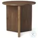 Enzo Medium Brown Fluted Wood Foyer Round Accent Table