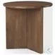 Enzo Medium Brown Fluted Wood Foyer Round Accent Table