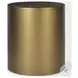 Eclipse Dark Brown Wood And Antique Brass Metal Drum Occasional Table Set