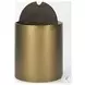 Eclipse Dark Brown Wood And Antique Brass Metal Drum Side Table