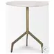 Serre White Marble And Gold Metal 3 Prong End Table