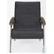 Grosjean Black Leather Accent Chair