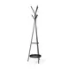 Everett Matte Black 71" Metal Shelves Coat Rack