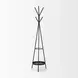 Everett Matte Black 71" Metal Shelves Coat Rack
