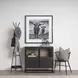 Everett Matte Black 71" Metal Shelves Coat Rack