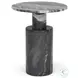 Taite Dark Gray Marble Pedestal Accent Table