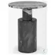 Taite Dark Gray Marble Pedestal Accent Table