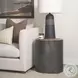 Eclipse Brown Wood And Gunmetal Gray Metal Drum Side Table