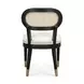 Cosette Black Dining Chair Upholstered in Cream Performance Linen
